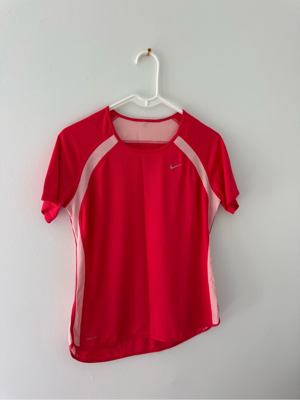 Nike Women’s Red and Pink Short Sleeve Dri-FIT Tee